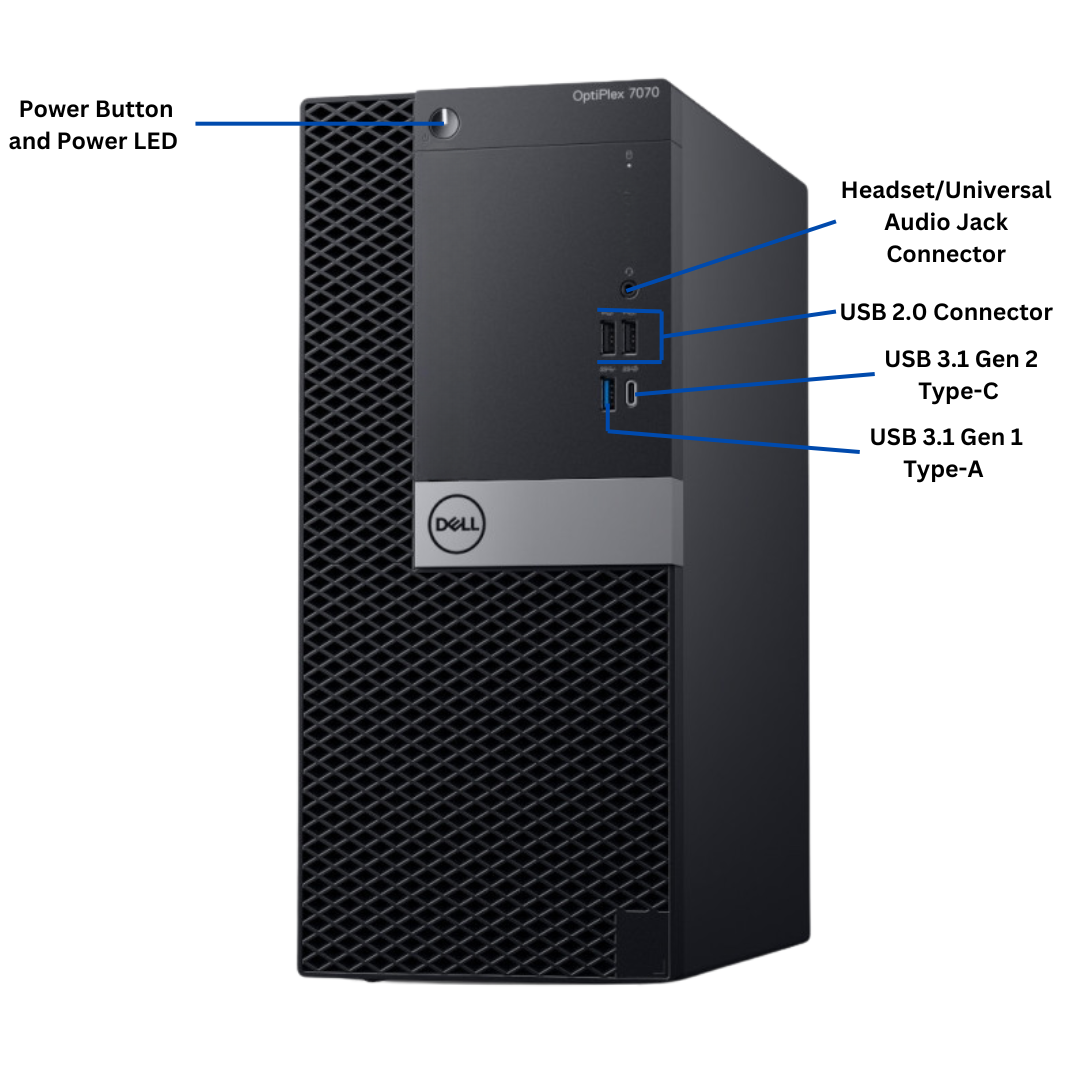 Discount PC- 7070 MT i5 gen 8 facing forward port diagram 