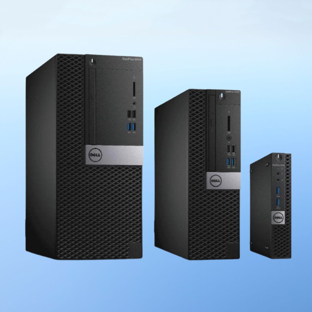 3 desktops that are different form-factors side by side.