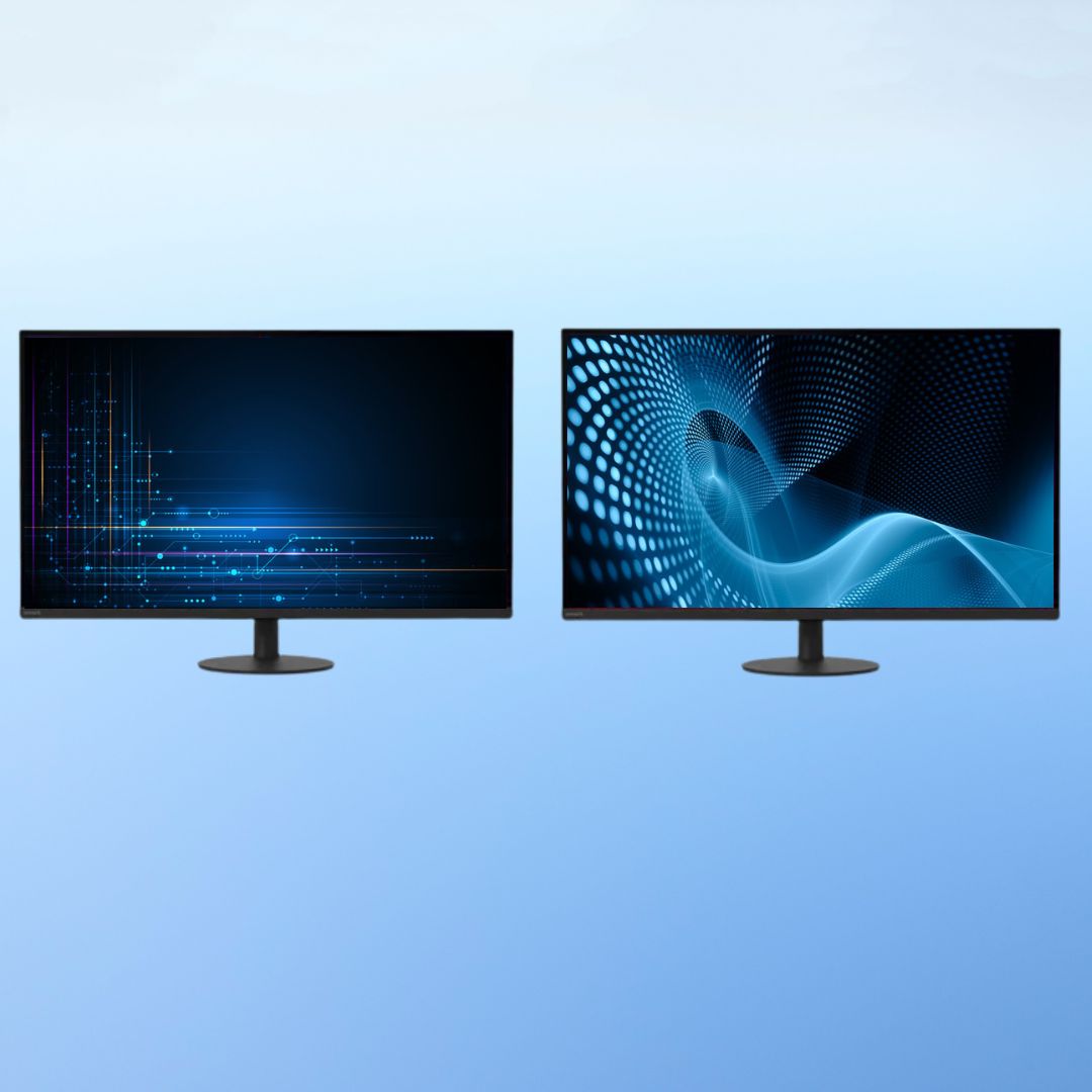 two monitors of different sizes.