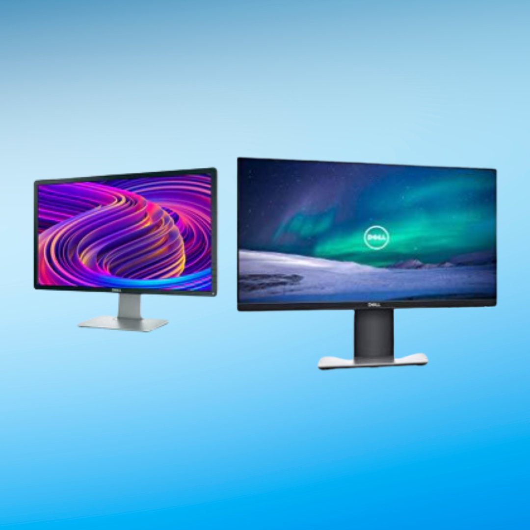 two monitors of different sizes.
