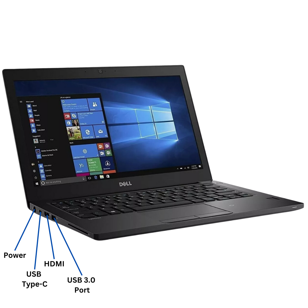 Left view of Dell Latitude 7280 Laptop ports