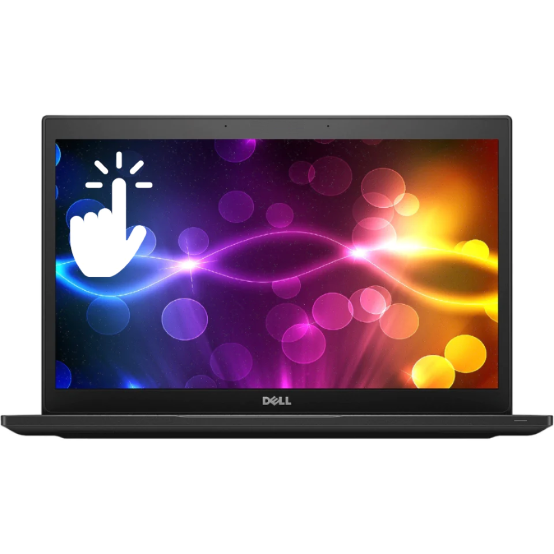 Discount PC - Front view of an opened Dell Latitude 7490 i7 touchscreen laptop 