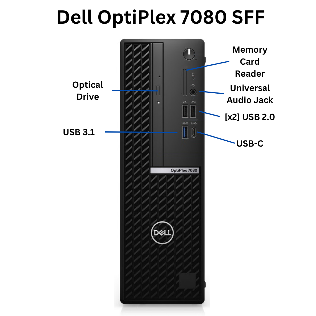 Discount PC - Dell Optiplex 7080 SFF i5 Desktop Front Port View