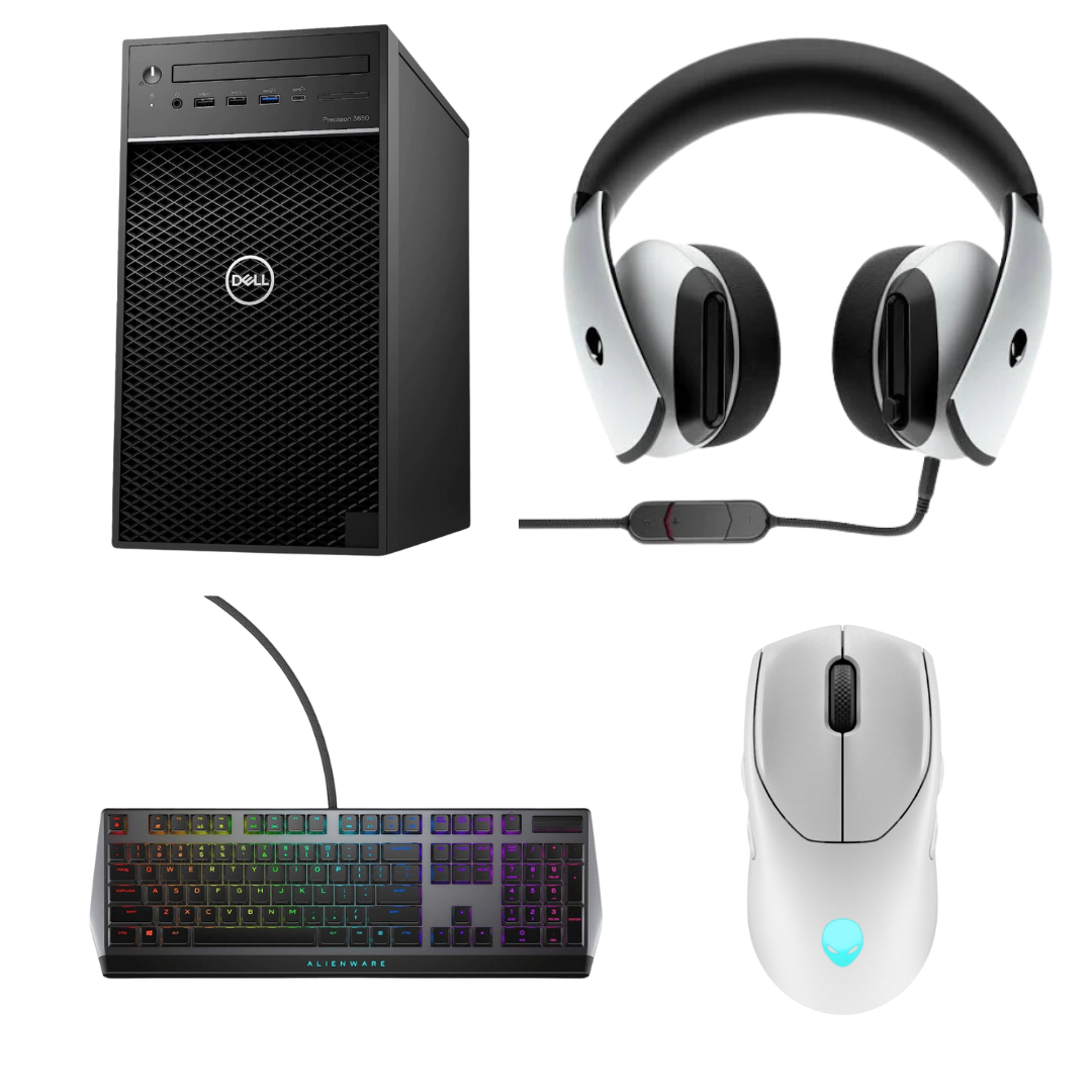 Bundle - Precision 3650 RTX 4000, Alienware AW710, Keyboard AW420K, AWH 510H Headset