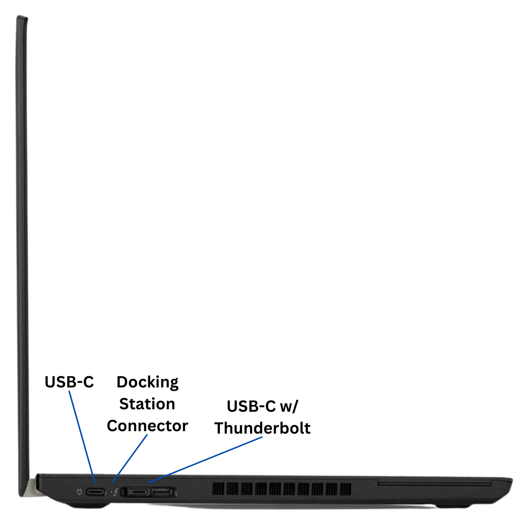 left-side0 View of Lenovo ThinkPad T480 Laptop ports
