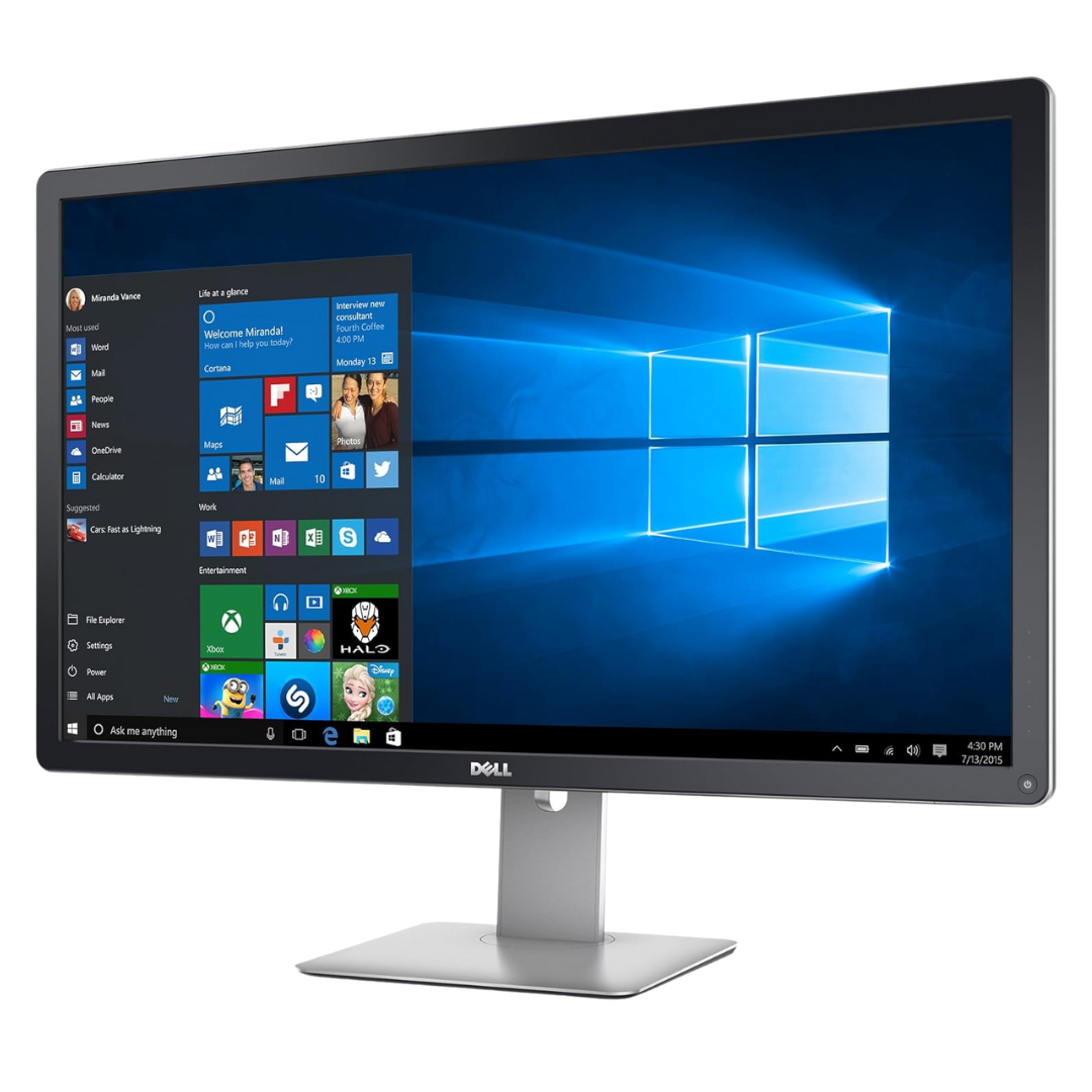 Dell computer monitor displaying a Windows operating system interface on a white background
