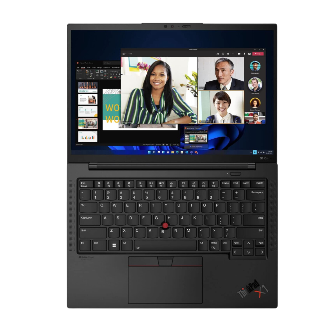 Discount PC - Flat view of opened Lenovo ThinkPad X1 Carbon Gen 8 laptop.