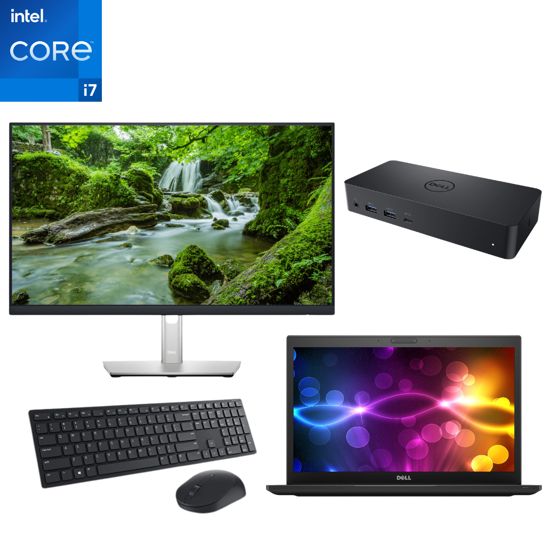 Bundle | Dell Latitude 14" 7490 i7 Gen 8 Laptop 16GB/256GB | Dell Dock | Dell 24" Monitor | Dell Keyboard/Mouse | Windows 11
