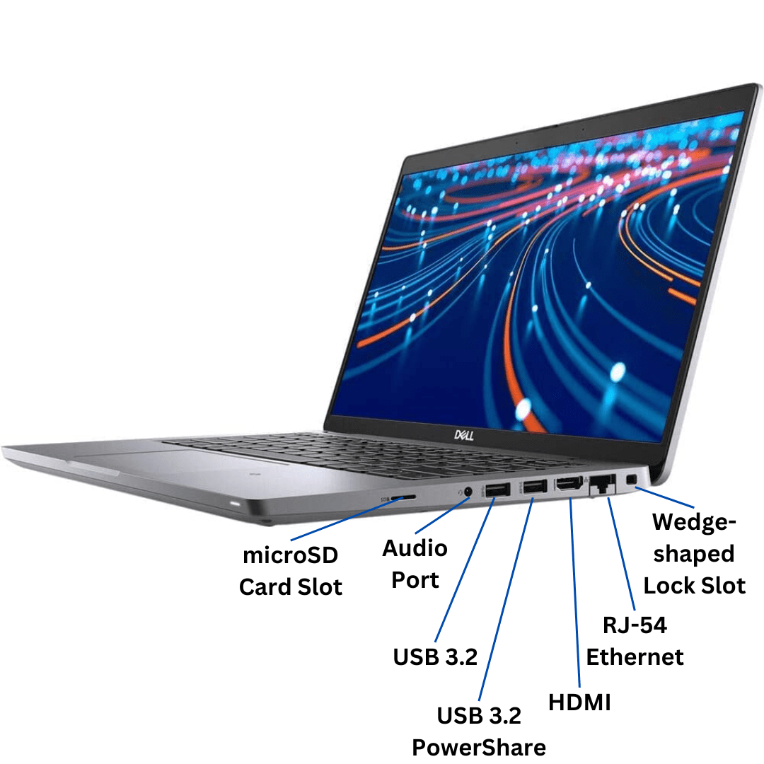 Discount PC - Right-side view of Dell Latitude 5420 laptop ports.
