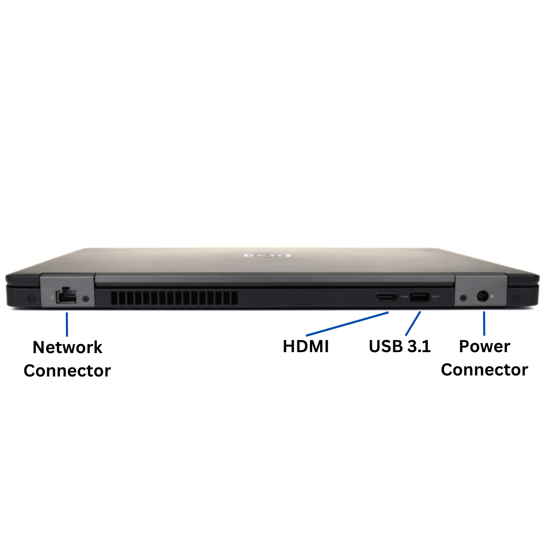 Discount PC - rear view of Dell Latitude 5590 Laptop ports