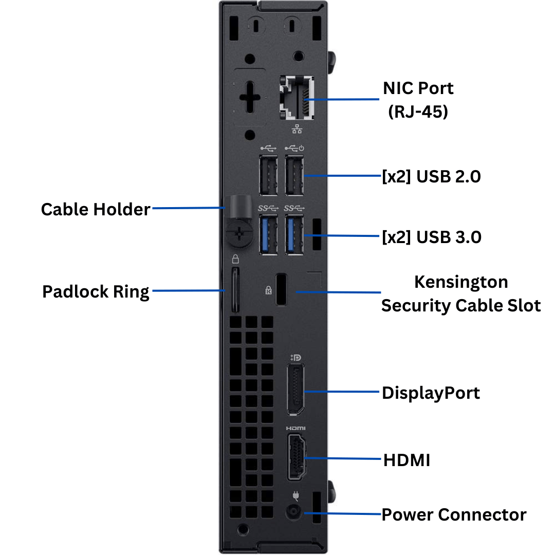 Discount PC - Back View of OptiPlex 3070 Micro Form Factor Desktop ports