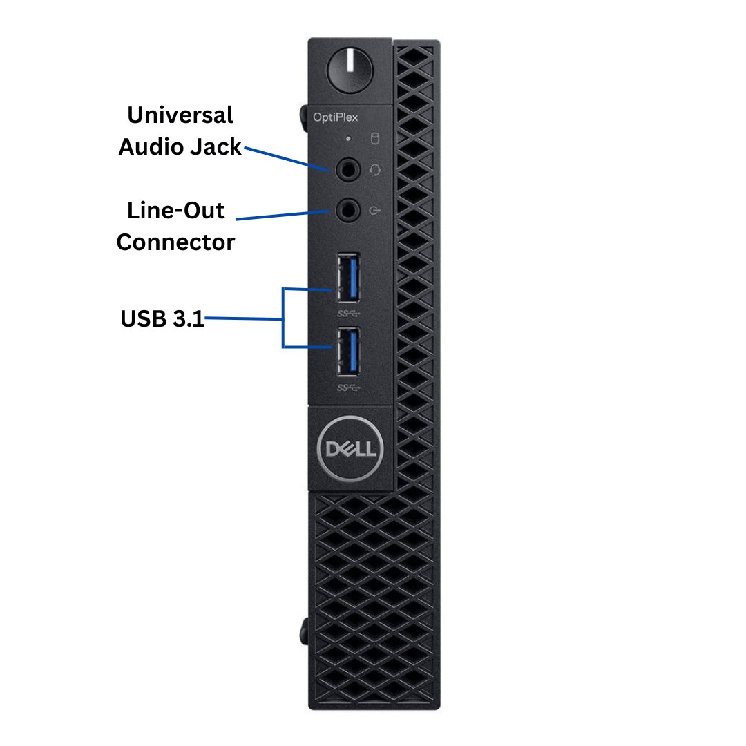 Discount PC - Front View of OptiPlex 3070 Micro Form Factor Desktop ports