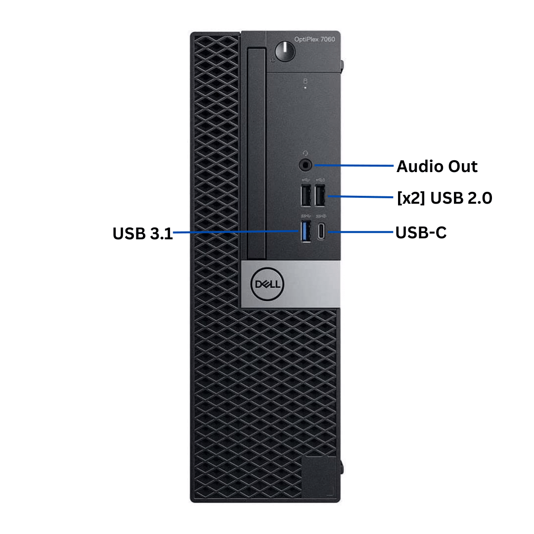 Discount PC - Front of Dell Optiplex 7060 Small Form Factor Desktop - Front Ports.