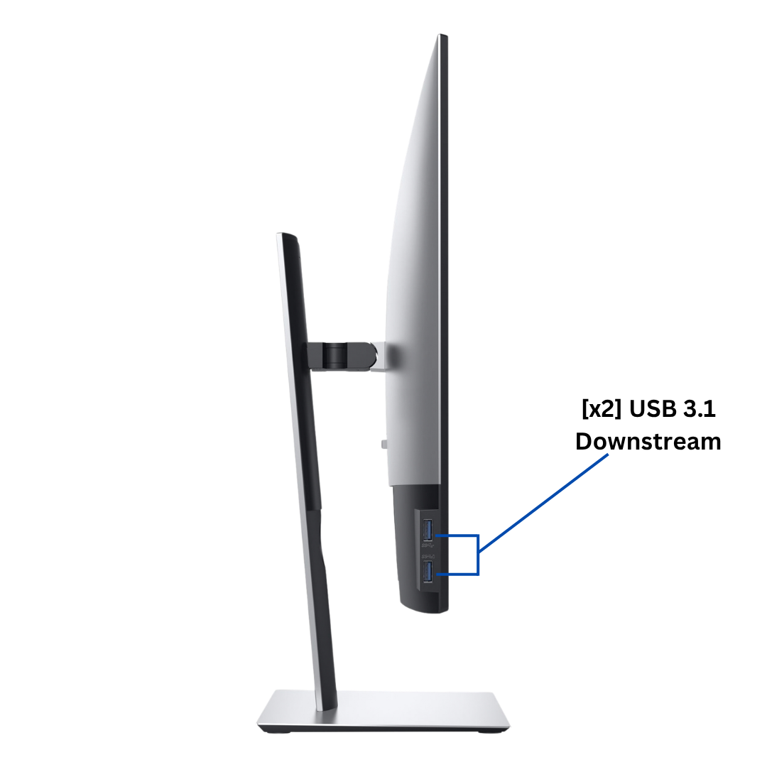 Side view of the Dell UltraSharp 2719D Monitors with the USB 3.1 Downstream ports clearly visible and labeled.