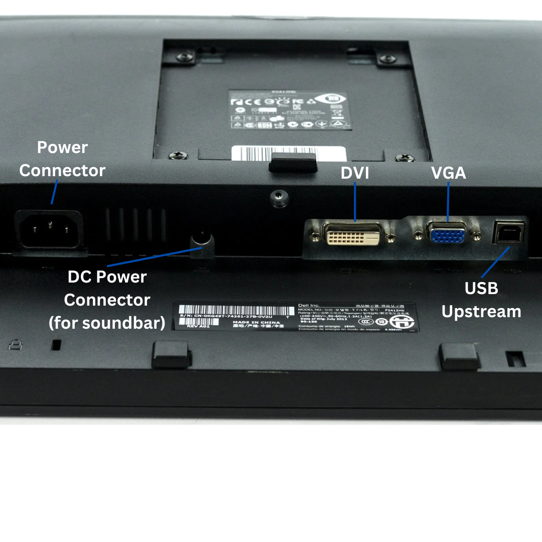 Dell Professional P2212H Monitor Ports