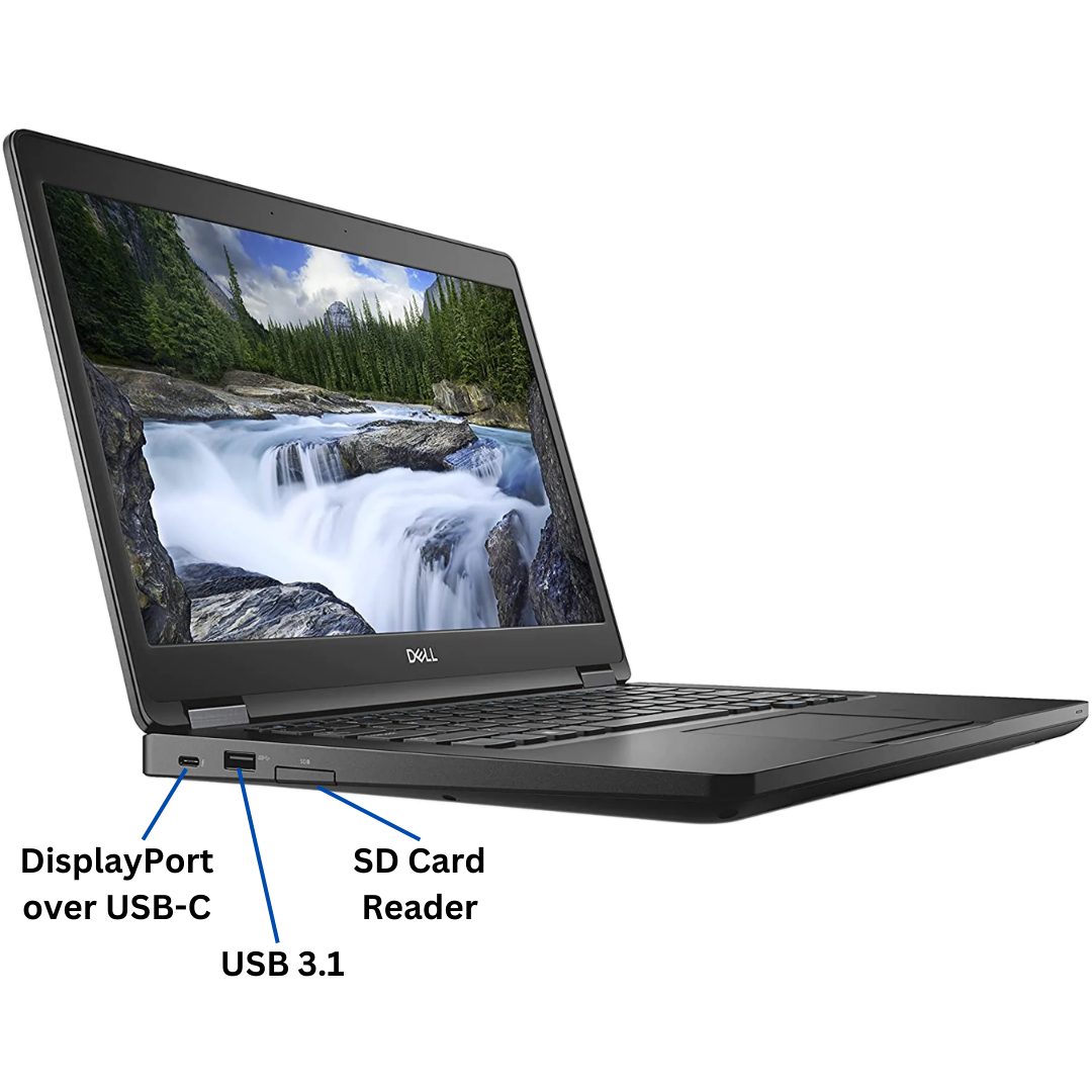 Discount PC - Left view of Dell Latitude 5490 i5 Laptop - Port Diagram